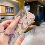 Hot Selling Blue Light Flower TPU Phone Case for iPhone 15 Pro Max Bling Flower Girls Fundas IMD Mobile Phone Case Cover - Image 4