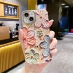 New INS Glitter Lens Film Oil Painting Floral PC Material Protective Shell for 16 Pro Max Shockproof Dot Diamonds Cover - Image 8
